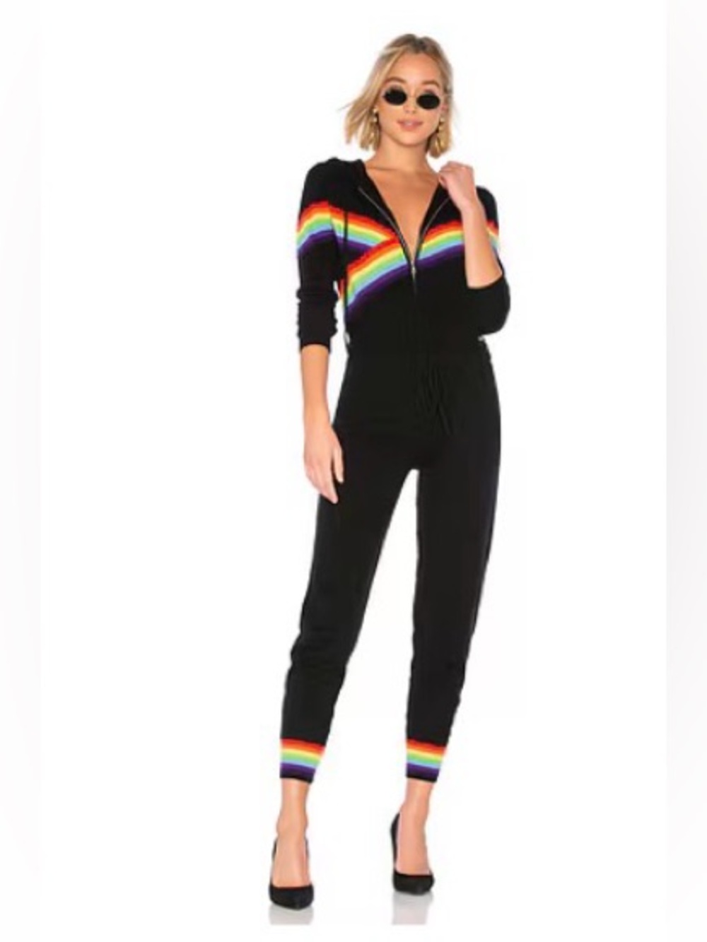 Spiritual Gangster x Madeleine Thompson Alderaan Retro Rainbow Knit Jumpsuit M